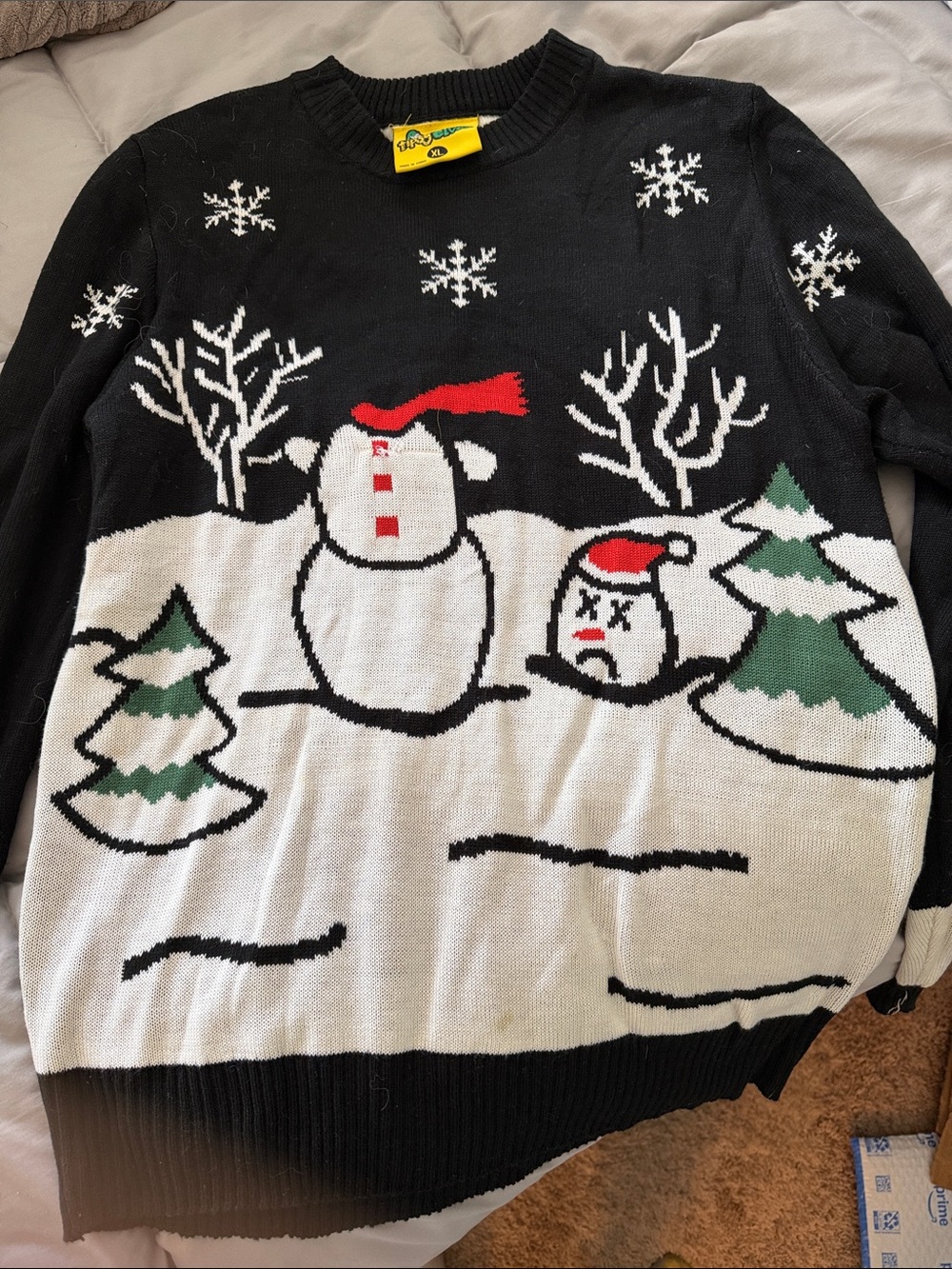 Tipsy Elves ugly Christmas Holiday Snowman Knit Sweater - xl